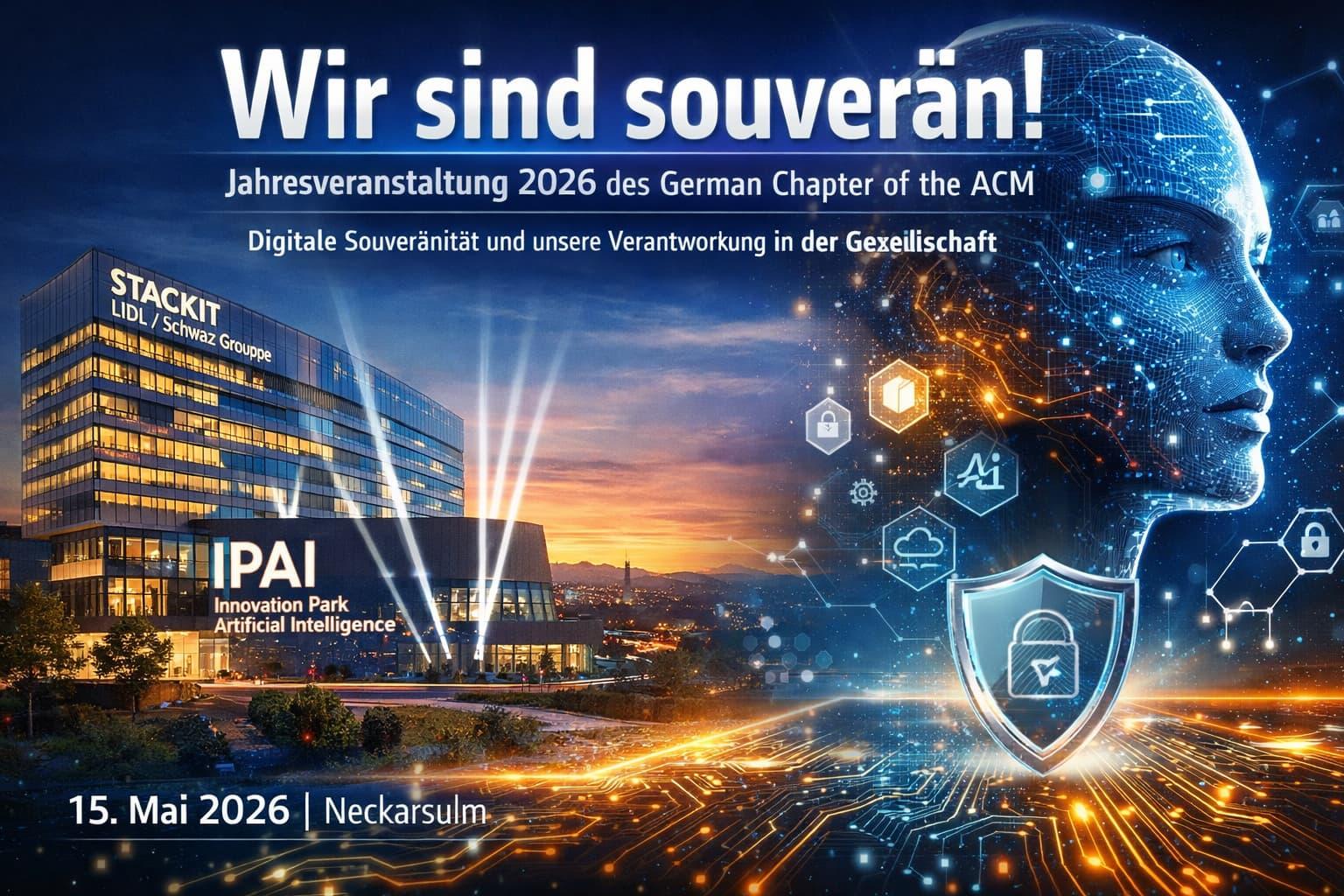 KI-generiertes Bild. Bürohaus bei Nacht mit erleuchteten Fenstern. Ein transparenter Kopf blickt rechts aus dem Bild heraus.