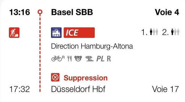 Screenshot showing the cancellation of the ICE.