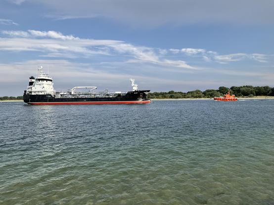 The cargo ship Fox Luna entering the port.